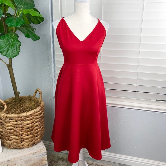 Dresses & Skirts - NWT RED HOLIDAY CROSS STRAP FLOWY DRESS